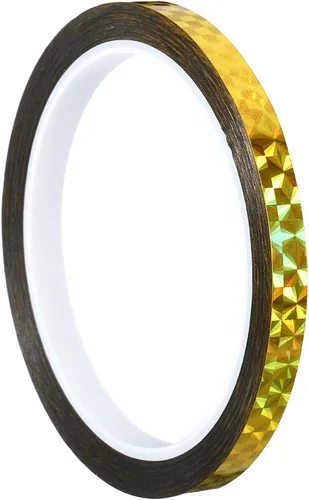 Vista 6 de PATIKIL Cinta prisma de 0.2 pulgadas x 55 yardas, adhesivo reflectante holográfico metalizado para detallar decoración de pared, arte, azul