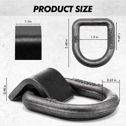 Vista 8 de Yaocom 30 piezas de 2,000 libras de soldadura en anillo en D forjado con clips de soldadura, anillo en D resistente, anclaje de amarre, capacidad