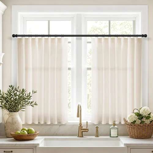 Vista 33 de Jowels Natural Linen Curtains 96 Inches Long 2 Panels for Living Room