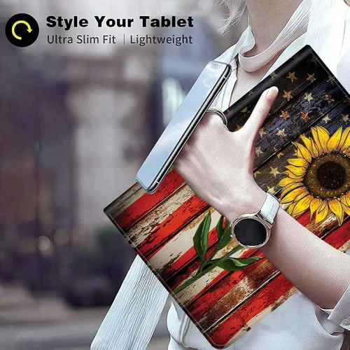 Vista 2 de Funda y posavasos para Samsung Galaxy Tab A7 Lite 2021, soporte ajustable a prueba de golpes para Samsung Tab A7 Lite de 8.7 pulgadas Bandera