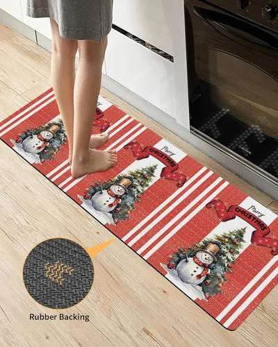 Vista 3 de Tapete de baño de Navidad para bañera, antideslizante, de secado rápido y absorbente, tierra de diatomeas, fregadero, dormitorio, cocina, lavable