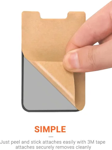 Vista 5 de OBVIS Funda autoadhesiva para teléfono celular, tarjetero adhesivo con tarjetero adhesivo para tarjeta de crédito, cajero automático para iPhone