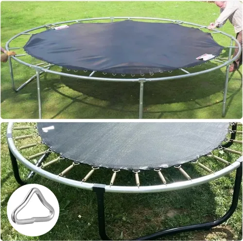 Vista 4 de BESPORTBLE 20 piezas de repuesto de hebilla triangular, anillos en V de acero inoxidable para piezas y accesorios de trampolín, anillos triangulares