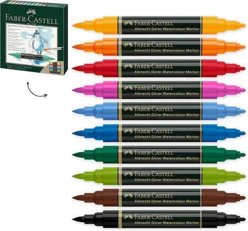 Vista 6 de Faber-Castell Albrecht Durer - Marcadores de acuarela - Tonos grises - Cartera de 5, marcadores de acuarela para adultos