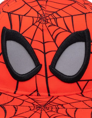Vista 6 de Marvel Spider-Man - Gorra de verano para niños, diseño de tela de araña roja, gorra gráfica de superhéroe de Spiderman, gorro con cierre ajustable