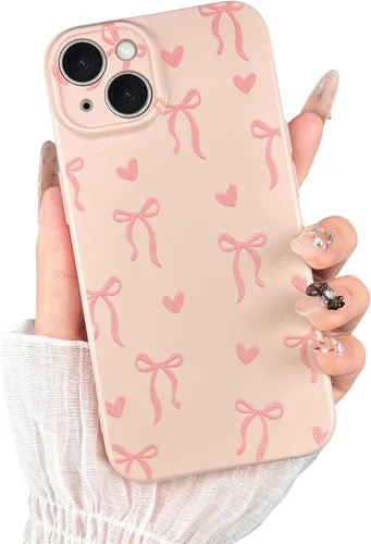 Vista 12 de Funda para iPhone 14 Pro Max, bonita funda protectora de TPU suave y delgada para iPhone 14 Pro Max, con bonito diseño de lazo y corazón, protección