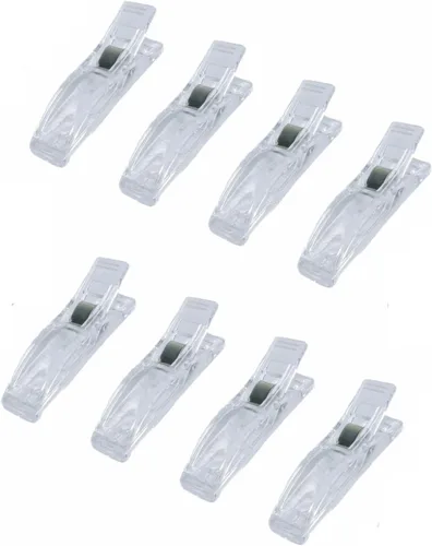 Vista 5 de 12 clips para persianas de papel plisadas, clips de plástico transparente para ventanas temporales para persianas que sujetan cortinas