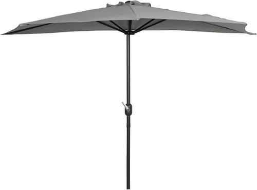 Vista 4 de WO Home Furniture - Sombrilla de mercado de 9 pies para patio, balcón al aire libre Gris