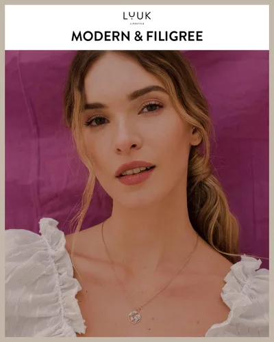 Vista 2 de LUUK LIFESTYLE Collares de acero inoxidable para mujer con colgante, tarjeta de joyería de moda con frase de felicidad, amuleto de la suerte, regalo