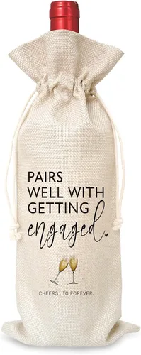 Vista 8 de Bolsa de vino Regalo de boda para señor y señora - Regalo de compromiso J14-Azul