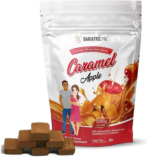 Vista 17 de BariatricPal Citrato de calcio sin azúcar, masticables suaves, 500 mg con probióticos (90 unidades) – uva silvestre