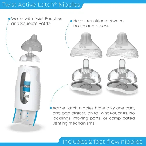 Vista 8 de Kiinde Twist Active Latch - Pezones para leche materna o alimentación de fórmula, flujo rápido (paquete de 2)