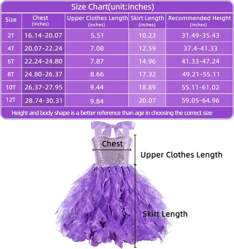 Vista 7 de Vestido tutú para niñas, vestido de tul con lentejuelas, vestido de princesa para niñas pequeñas, disfraz de fiesta de cumpleaños brillante
