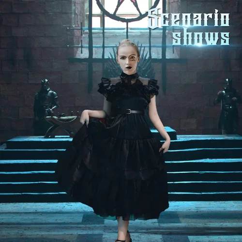 Vista 4 de Leajap Vestido de miércoles, disfraces de Halloween para Addams, vestidos de princesa para adultos, decoraciones de fiesta de cosplay