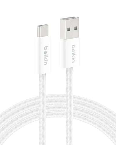 Vista 16 de Belkin Cable USB A a USB C, 3.3 pies, 15 W, cargador tipo C, cable de carga para iPhone, suave, trenzado, flexible para iPhone 17 y 16, Galaxy S25