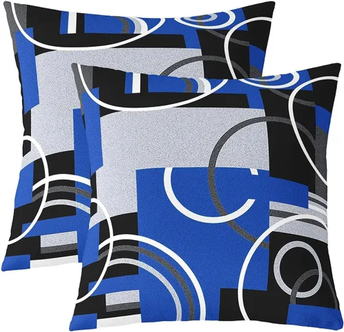 Vista 9 de Juego de 2 fundas de almohada de panal de abeja de 16 x 16 pulgadas, fundas de cojín geométricas hexagonales, fundas de almohada de colmena