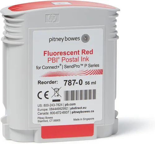 Vista 2 de Pitney Bowes 787-0 Cartucho de tinta estándar para sistemas de correo SendPro serie P/Connect+, tinta roja, 1.9 fl oz
