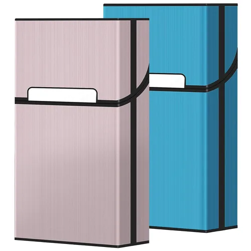 Vista 7 de Paquete de 2 fundas de soporte de cono preenrollado de tamaño 1-1/4 o King, estuche para cigarrillos diarios Gris + Plata