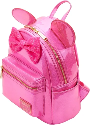 Vista 3 de Loungefly Disney Minnie Mouse Glitter Sparkle - Bolso de hombro con doble correa para mujer