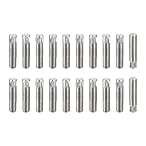 Vista 19 de uxcell Pasadores de acero inoxidable 304 de 0.05 x 0.236 pulgadas, 20 pines de cabeza moleteada con extremo biselado plano, clavijas de madera