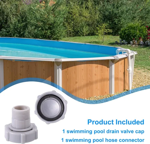 Vista 7 de 2 piezas de repuesto para piscina Coleman, tapa de válvula de drenaje y conector de manguera compatible con accesorios de piscina Coleman, piezas