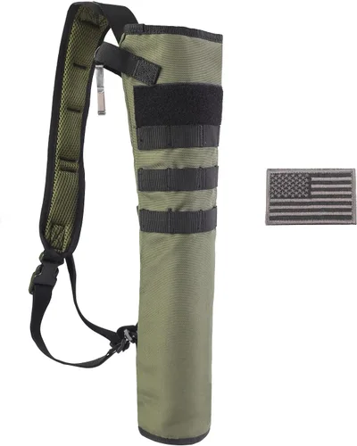 Vista 8 de Carcaj de flechas de tiro con arco ligero para la espalda de doble uso plegable compacto con sistema Molle colgado para tiro al blanco