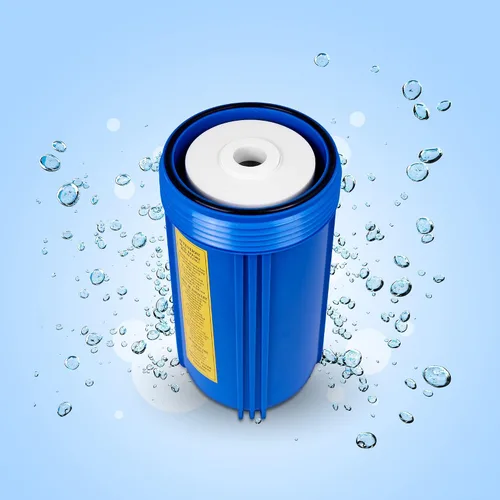 Vista 5 de Sistema purificador de filtro de agua azul de alta capacidad de 10 x 4.5 pulgadas para toda la casa con botón de alivio de presión, puerto de latón