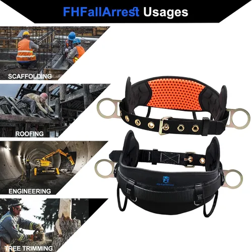 Vista 6 de Arnés de Seguridad Cinturón de Escalada - Cinturón de Seguridad con Hebilla de Lengüeta con Almohadilla de Cintura Ventilable y que Absorbe
