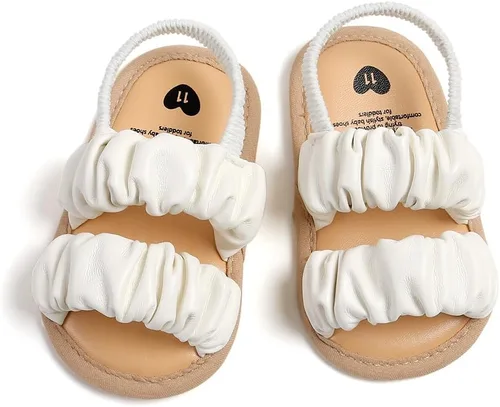 Vista 3 de Timatego Sandalias de verano para bebés y niñas con suela suave de flores, zapatos de vestir para cuna, recién nacidos, para recién nacidos