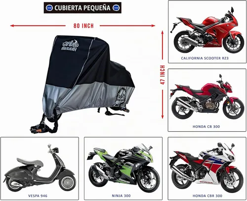 Vista 2 de Funda Resistente Pequeña de 250cc para Motocicleta - Fundas Impermeables para Motocicletas para Almacenamiento al Aire Libre - Funda Impermeable