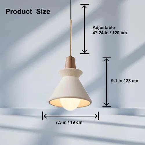 Vista 7 de Luces colgantes de hormigón de 7.5 pulgadas, para isla de cocina, pantalla de piña, lámpara industrial, lámpara colgante de cemento nórdico