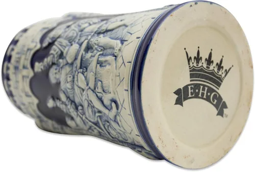Vista 5 de Taza de cerveza azul cobalto de 0.6 litros, taza de cerveza grabada con castillo festivo, regalo de cerveza ideal para hombres, taza de jarra