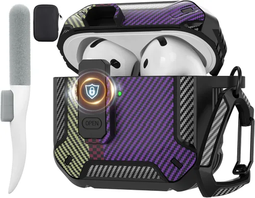 Vista 48 de Maxjoy Funda para AirPods Pro 3 2025, MagSafe compatible con bloqueo automático, funda protectora a prueba de golpes con soporte para teléfono