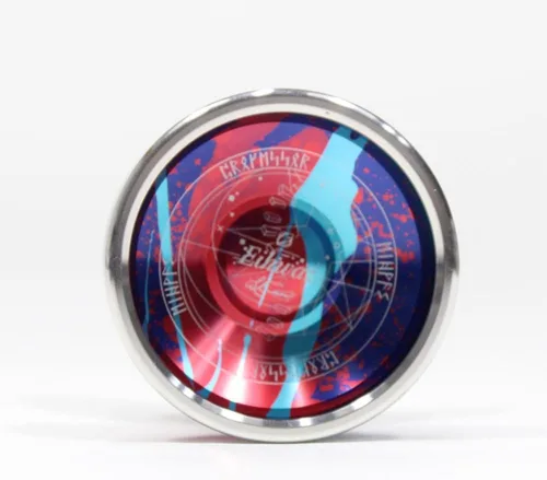 Vista 2 de Eihwaz - Yoyó - Bi-Metal - William Chow Signature YoYo (azul/rojo Splash con anillo plateado)