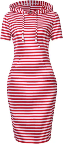 Vista 30 de MISSKY Vestido con capucha para mujer Negro&blanco