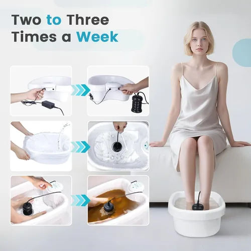 Vista 3 de LeCuag Máquina de desintoxicación de baño de pies iónico, máquina portátil de desintoxicación de pies, sistema de baño de limpieza iónica con bolsa