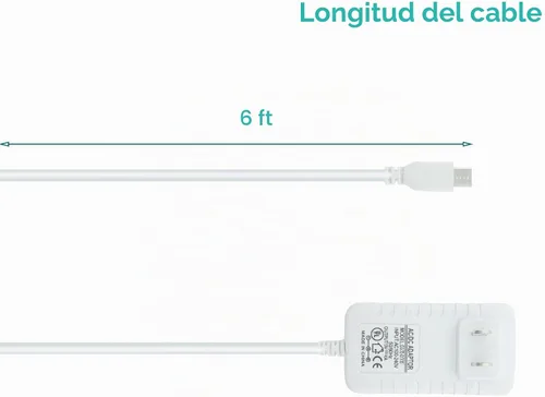 Vista 5 de Cargador micro USB de repuesto para V-Tech, Babysense, Owlet, LBTech, Eufy, VAVA, Moonbaby Baby Monitor Adaptador de corriente de 5 V, cable