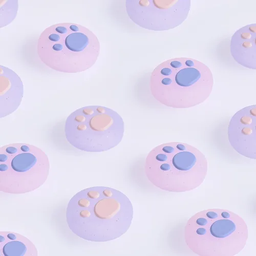 Vista 4 de DLseego Cute Crystal Cat Claw Design Thumb Grip Caps Design for Switch & Switch Lite & Switch OLED, Joystick Cap Soft Silicone Cover Crystal