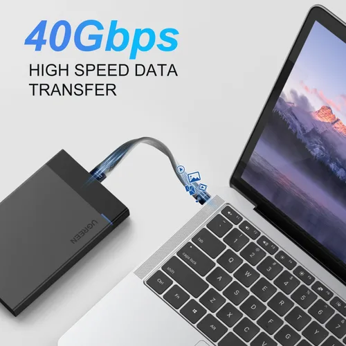 Vista 4 de Paquete de 2 adaptadores USB C Flex macho a macho de 0.4 pies, compatible con Thunderbolt 4/3, USB4/3, soporta carga rápida de 240 W, pantalla 8K