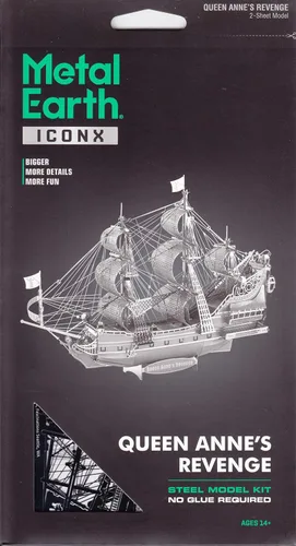 Vista 6 de Fascinations barco de juguete de metal 3D ICONX Queen Anne`s Revenge