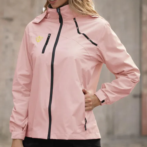 Vista 8 de GIISAM Chaqueta impermeable para mujer, ligera, resistente al viento, con cremallera completa, rompevientos con capucha