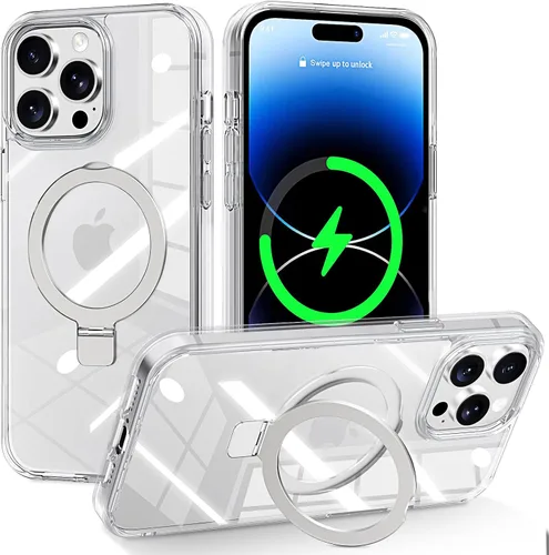 Vista 137 de CHAOFEnG Funda magnética compatible con iPhone 11 con soporte, prueba de caídas de grado militar, compatible con imán, anillo translúcido, parte