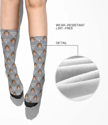 Vista 5 de COLORSFORU Calcetines personalizados con imagen fabricados en EE. UU., calcetines personalizados para el día del padre, calcetines personalizados