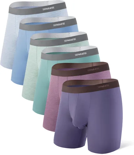 Vista 10 de Separatec - Calzoncillos tipo bóxer para hombres con bolsillo, de rayón de bambú que absorbe la humedad, ropa interior transpirable para hombres A1