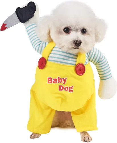 Vista 16 de Disfraz de muñeca de Halloween para perro, estilo tijera, disfraz de mascota, Navidad, cosplay, muñeca ajustable, divertida ropa especial divertida