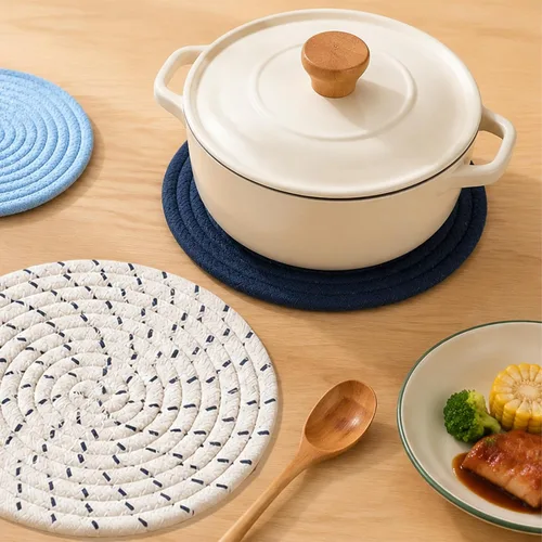 Vista 7 de Salvamanteles para platos calientes, almohadillas calientes para cocina, salvamanteles de 7 pulgadas para ollas y sartenes calientes, soportes