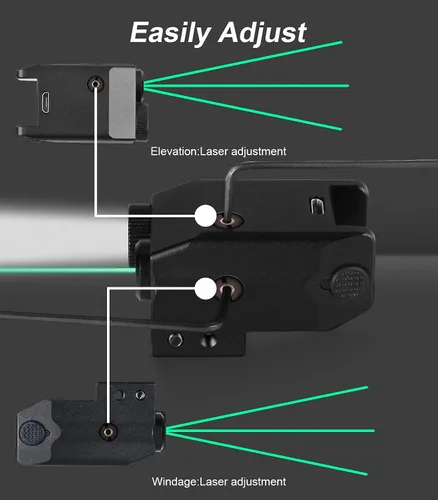 Vista 3 de LIGHTWIN Combo de luz láser verde de 350 lúmenes linterna táctica con USB recargable para pistolas, pistolas, mira láser, riel Picatinny Fit