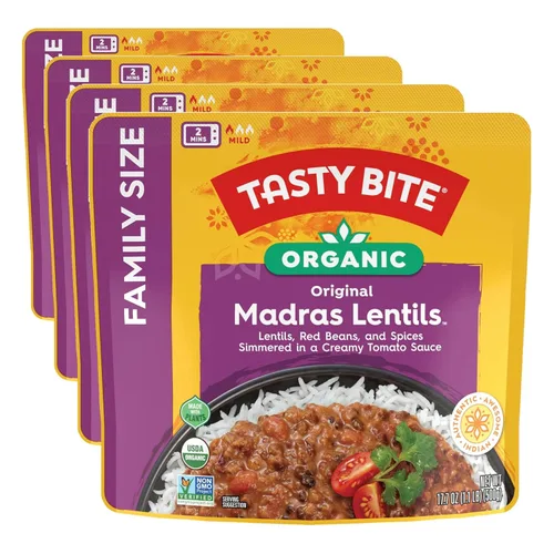 Vista 6 de TASTYBITE - Lentejas Madras orgánicas de tamaño familiar, 17.6 onzas