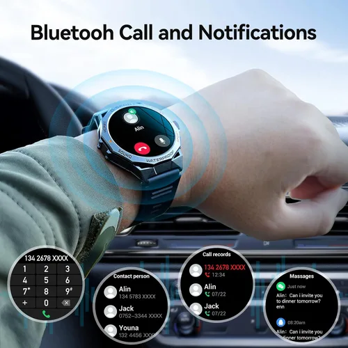 Vista 3 de Reloj inteligente, AMOLED de 1.43" para teléfonos Android con llamada Bluetooth, resistente al agua robusto, batería de ultra larga duración, más