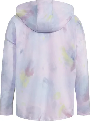 Vista 2 de adidas Girls' Long Sleeve Printed Curve Hem Hooded Tee